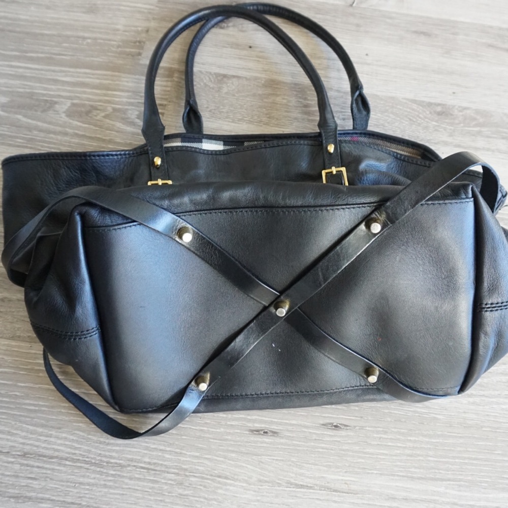 Black Burberry over the shoulder tote